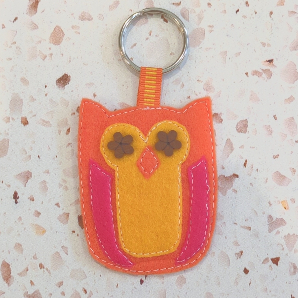 Handcrafted Cute Wise Owl Felt Key Fob Applique Buttons Quote Gift | NEW #3